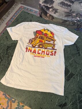 White Nachos Food Truck Graphic Tee - Casual Short Sleeve Shirt - Medium
